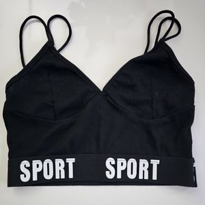 SHEIN Youth black Ribbed Sports Bra | Never Used, in good condition
